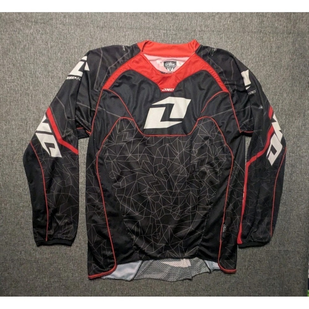 One Industries Defcon‎ Men's BMX Jersey Shirt XXL Black Red White Long Sleeve